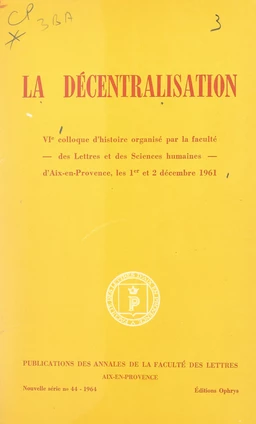 La décentralisation