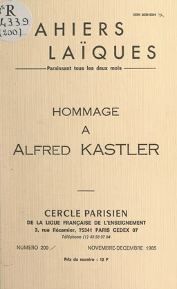 Hommage à Alfred Kastler