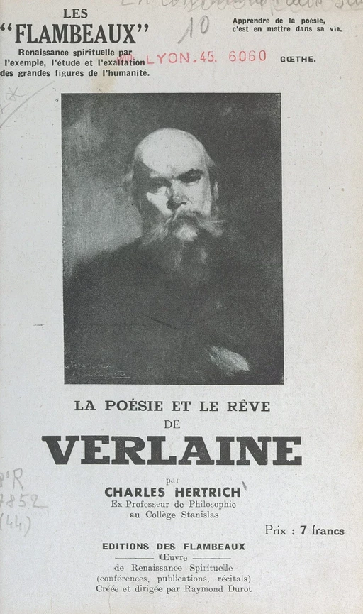 La poésie et le rêve de Verlaine - Charles Hertrich - FeniXX réédition numérique