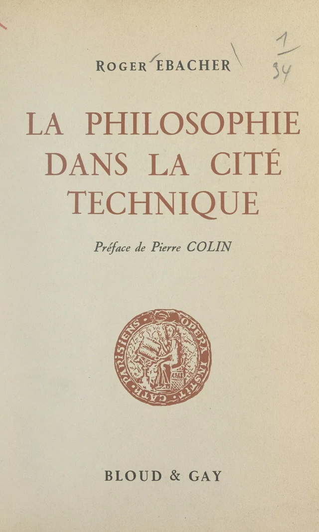 La philosophie dans la cité technique - Roger Ébacher - FeniXX réédition numérique