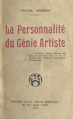 La personnalité du génie artiste