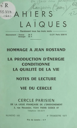 La production d'énergie conditionne la qualité de la vie