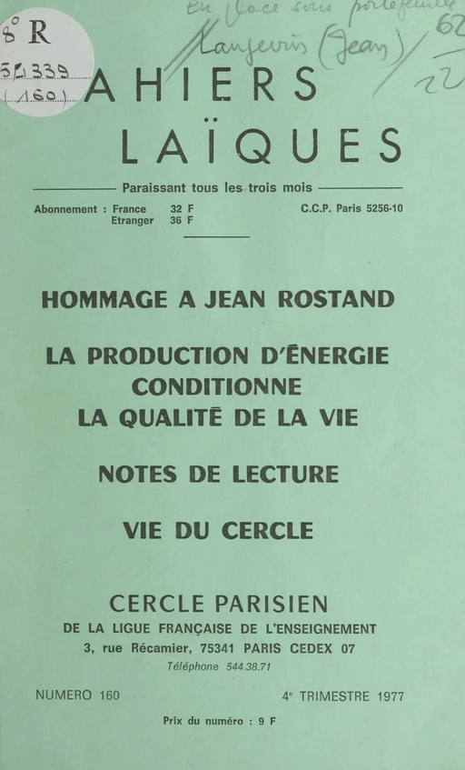 La production d'énergie conditionne la qualité de la vie - Georges Cogniot, Jean Langevin - FeniXX réédition numérique