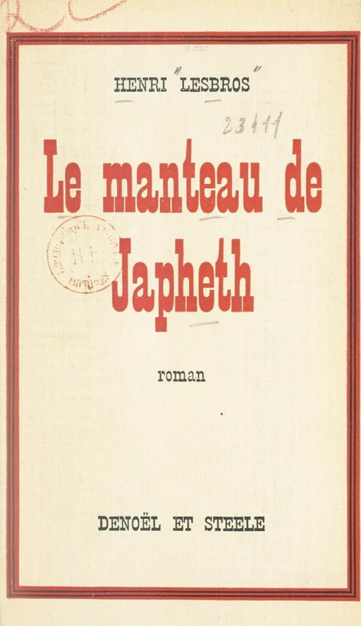 Le manteau de Japheth - Henri Lesbros - FeniXX réédition numérique