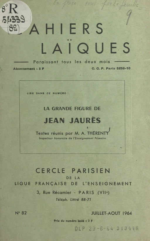 La grande figure de Jean Jaurès - Arthur Thérenty - FeniXX réédition numérique