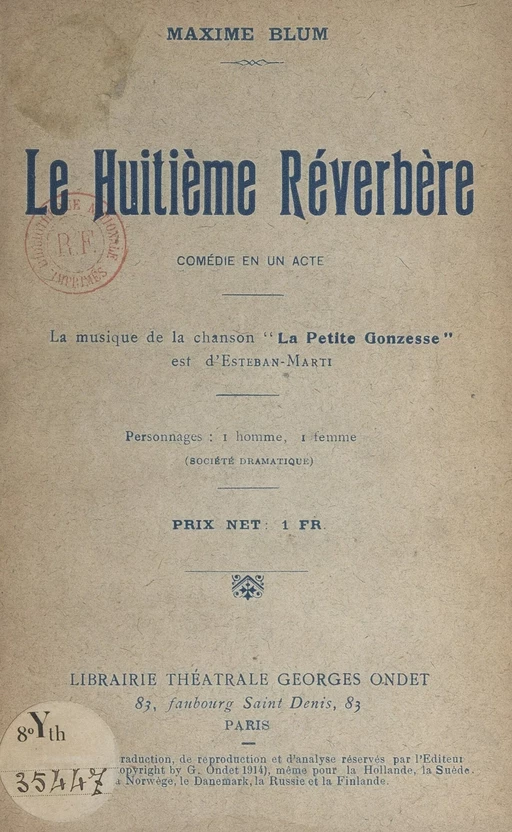 Le huitième réverbère - Maxime Blum - FeniXX réédition numérique