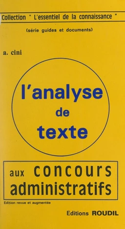 L'analyse de texte aux concours administratifs