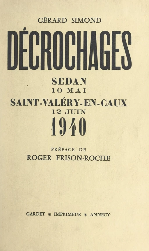 Décrochages - Gérard Simond - FeniXX réédition numérique