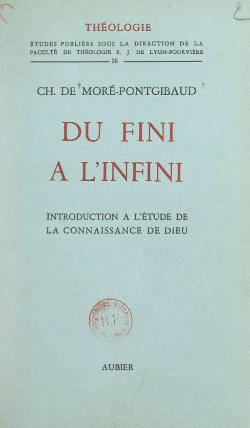 Du fini à l'infini - Charles de Moré-Pontgibaud - FeniXX réédition numérique