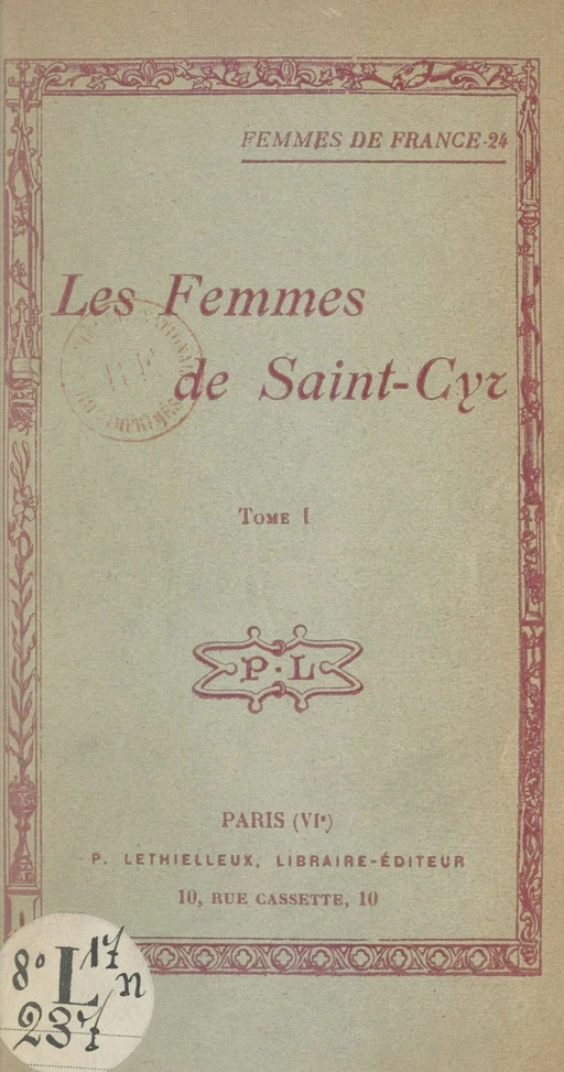 Les femmes de Saint-Cyr (1) - G. de Réans - FeniXX réédition numérique