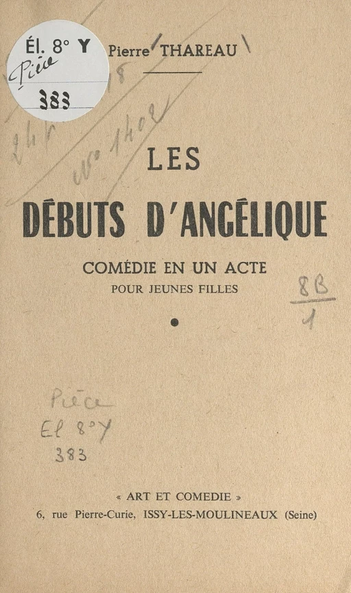 Les débuts d'Angélique - Pierre Thareau - FeniXX réédition numérique