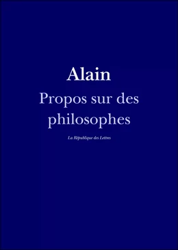 Propos sur des philosophes