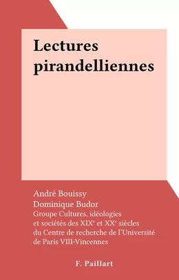 Lectures pirandelliennes