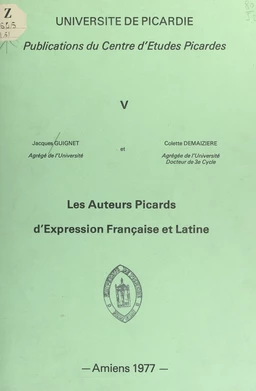 Les auteurs picards d'expression française et latine