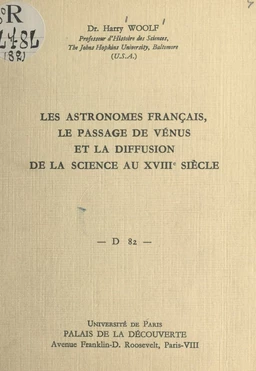 Les astronomes français, le passage de Vénus et la diffusion de la science au XVIIIe siècle