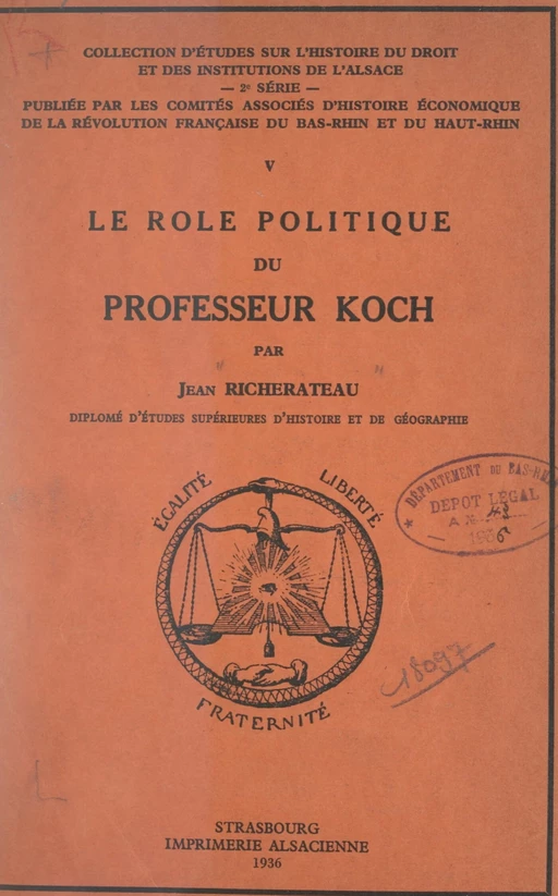 Le rôle politique du professeur Koch - Jean Richerateau - FeniXX réédition numérique