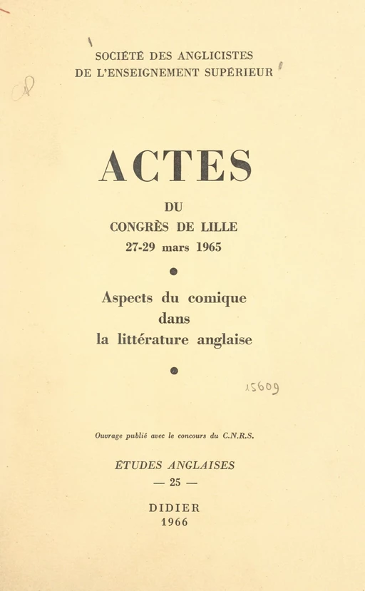 Aspects du cosmique dans la littérature anglaise -  Société des anglicistes de l'enseignement supérieur - FeniXX réédition numérique