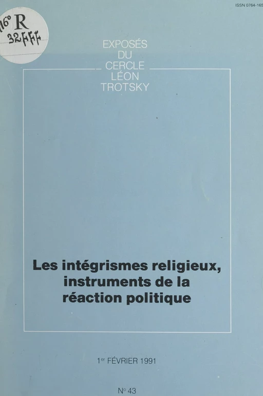 Les intégrismes religieux, instruments de la réaction politique -  Cercle Léon Trotsky - FeniXX réédition numérique