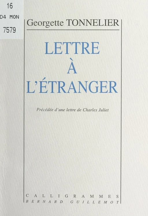 Lettre à l'étranger - Georgette Tonnelier - FeniXX réédition numérique