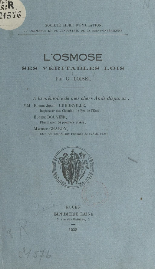 L'osmose - G. Loisel - FeniXX réédition numérique