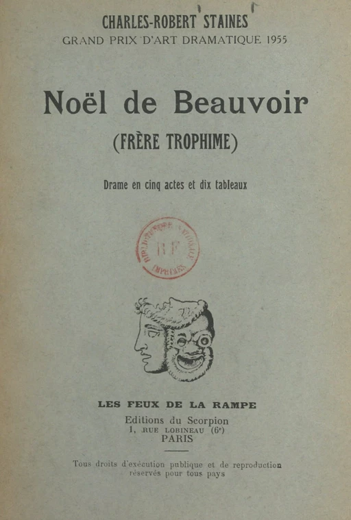 Noël de Beauvoir (Frère Trophime) - Charles-Robert Staines - FeniXX réédition numérique