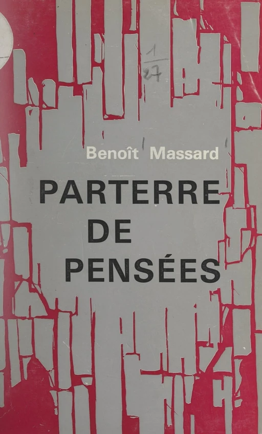 Parterre de pensées - Benoît Massard - FeniXX réédition numérique