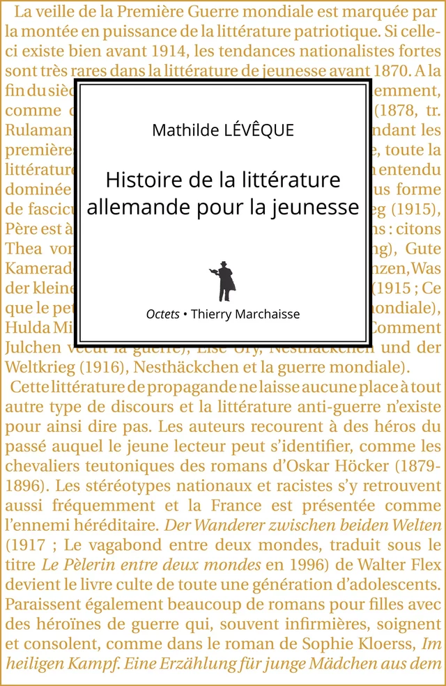 Histoire de la littérature allemande pour la jeunesse - Mathilde Lévêque - Éditions Thierry Marchaisse