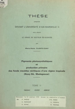 Pigments photosynthétiques et production primaire des fonds meubles néritiques d'une région tropicale (Nosy-Bé, Madagascar) (2)