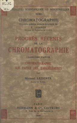 Progrès récents de la chromatographie