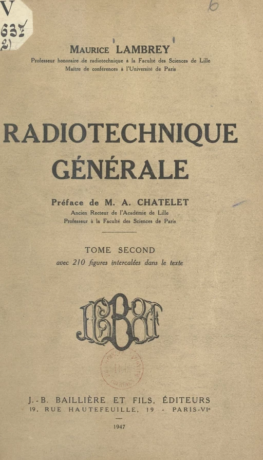 Radiotechnique générale (2) - Maurice Lambrey - FeniXX réédition numérique