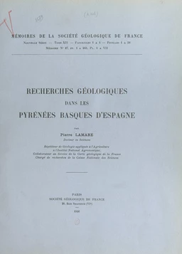 Recherches géologiques dans les Pyrénées basques d'Espagne