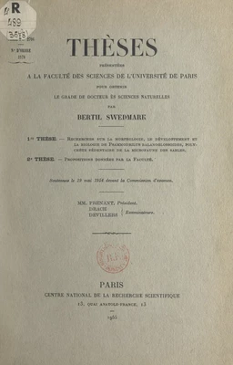 Recherches sur la morphologie, le développement et la biologie de Psammodrilus Balanoglossoides, polychète sédentaire de la microfaune des sables