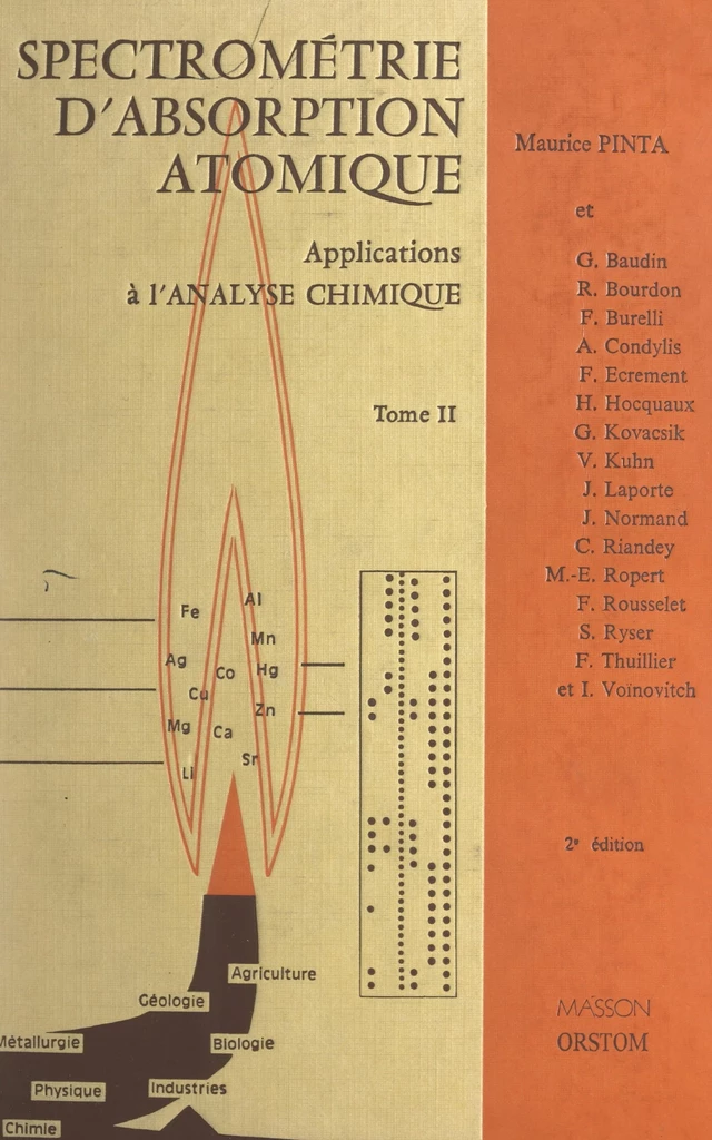 Spectrométrie d'absorption atomique (2). Application à l'analyse chimique - Maurice Pinta - FeniXX réédition numérique