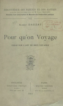 Pour qu'on voyage