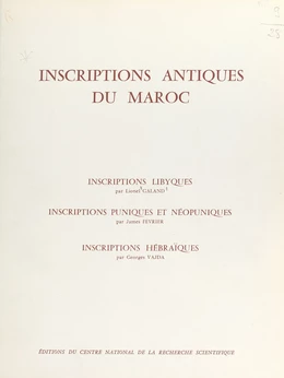 Inscriptions antiques du Maroc