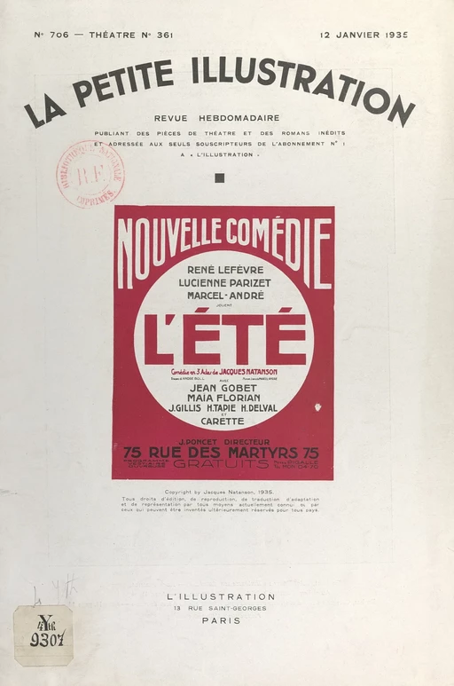 L'été - Jacques Natanson - FeniXX réédition numérique