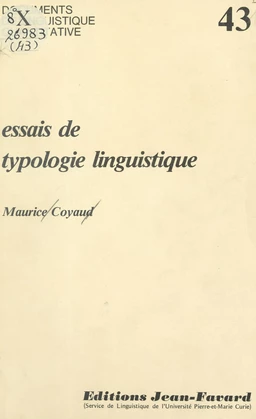 Essais de typologie linguistique