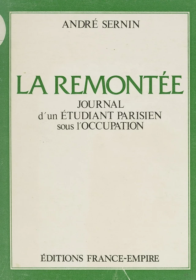 La remontée - André Sernin - FeniXX réédition numérique