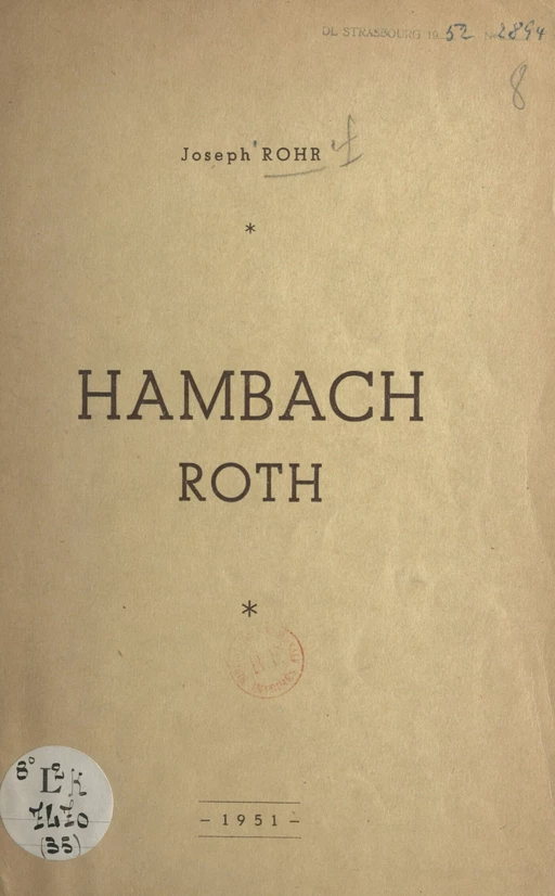 Hambach Roth - Joseph Rohr - FeniXX rédition numérique