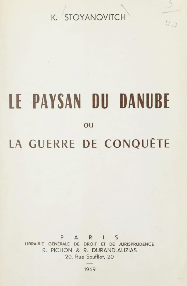 Le paysan du Danube - Konstantin Stoyanovitch - FeniXX réédition numérique