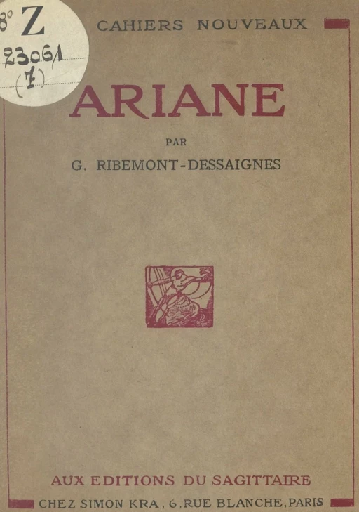 Ariane - Georges Ribemont-Dessaignes - FeniXX réédition numérique