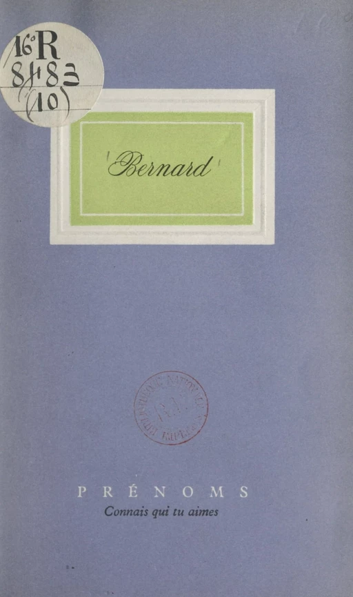 Bernard - Pierre Horay - FeniXX réédition numérique