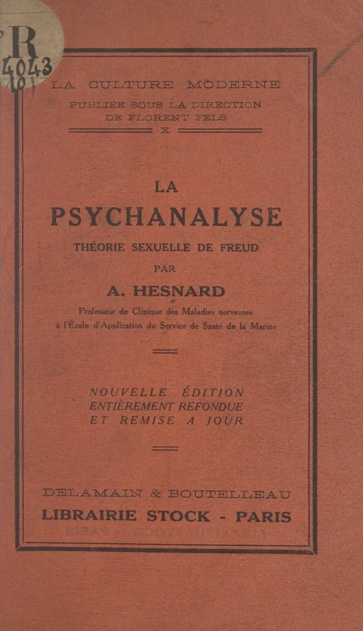 La psychanalyse - Angelo Hesnard - FeniXX réédition numérique