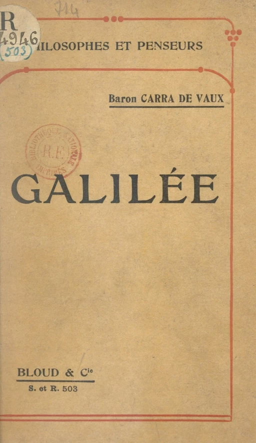 Galilée - Bernard Carra de Vaux - FeniXX réédition numérique