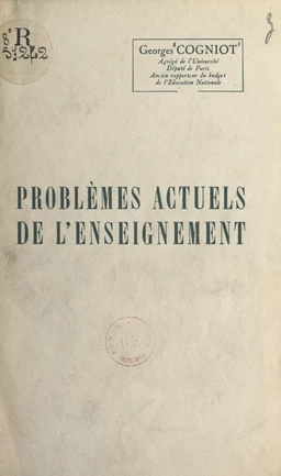 Problèmes actuels de l'enseignement