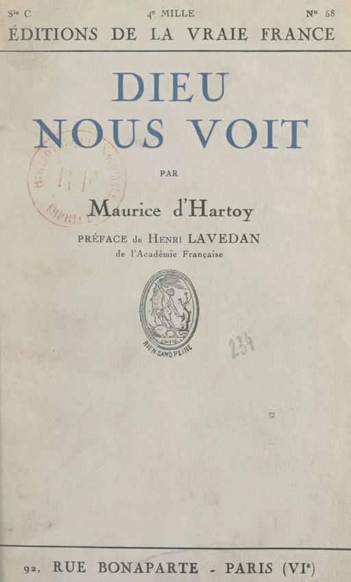 Dieu nous voit - Maurice d'Hartoy - FeniXX réédition numérique