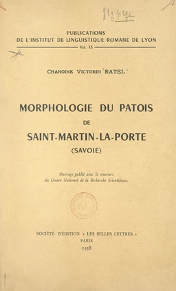 Morphologie du patois de Saint-Martin-la-Porte (Savoie)