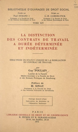 La distinction des contrats de travail à durée déterminée et indéterminée