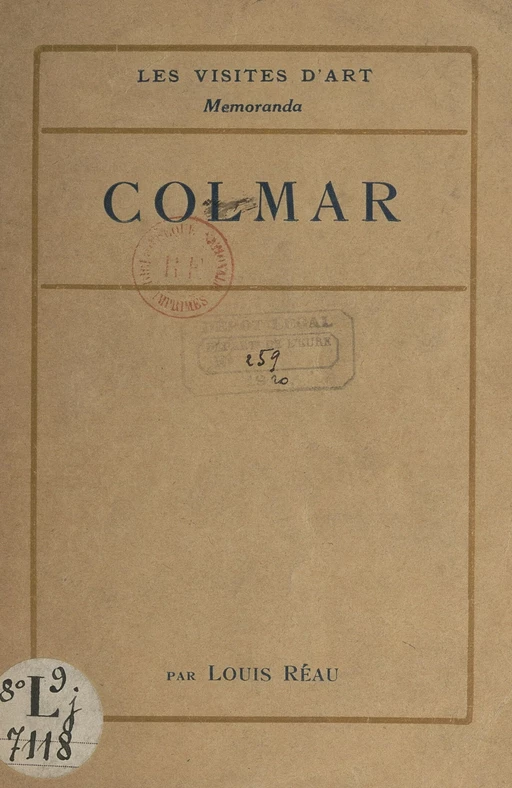 Colmar - Louis Réau - FeniXX réédition numérique