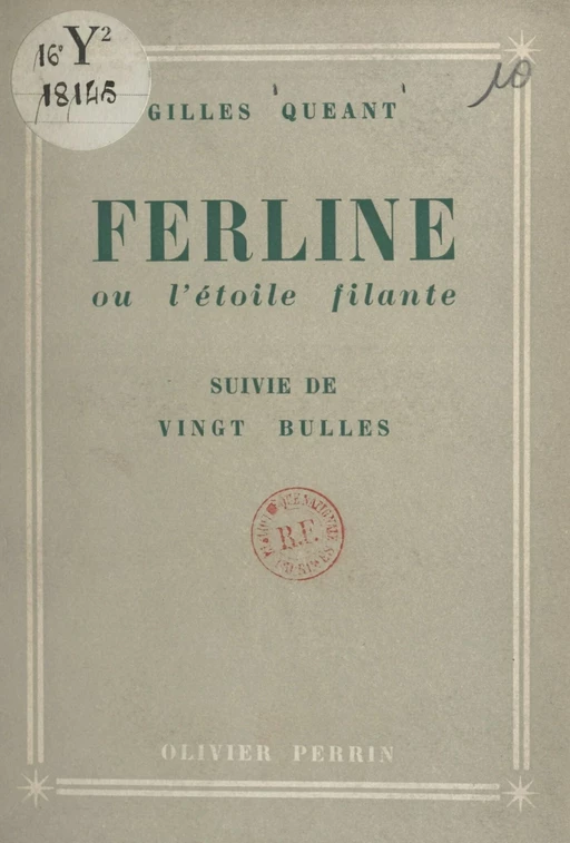 Ferline ou l'étoile filante - Gilles Quéant - FeniXX réédition numérique